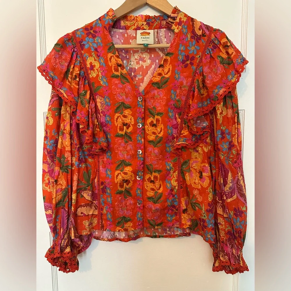 FARM Rio Red Spring Bananas Blouse - Picture 16 of 16